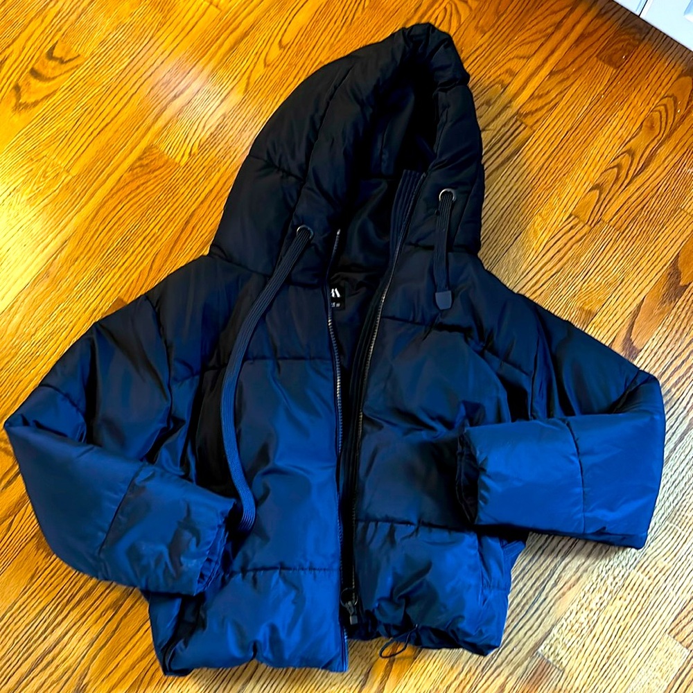 Zara Navy blue puffer jacket